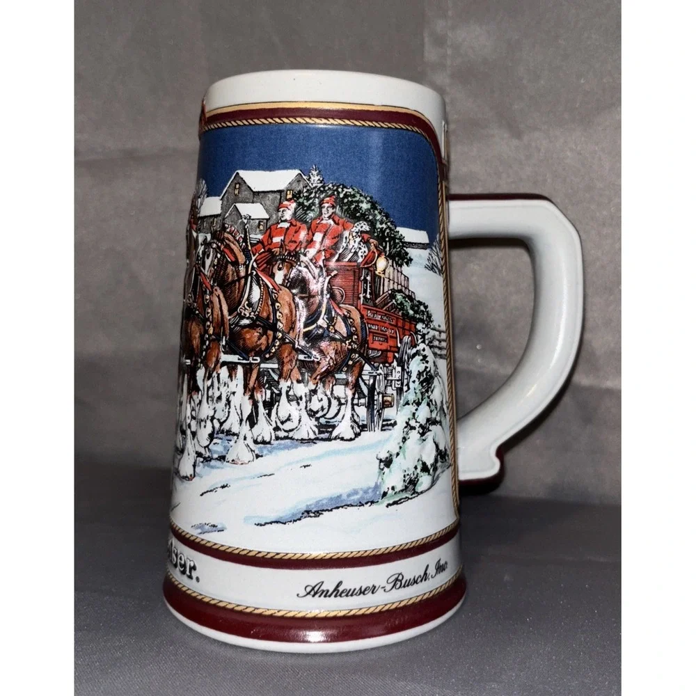 Vintage 1989 Anheuser-Busch Budweiser Clydesdale Collector Series Beer Stein Mug